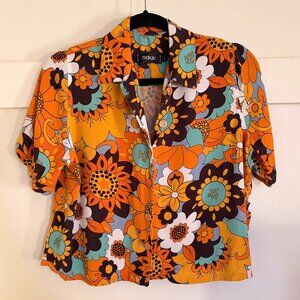 Vintage 70s Button Front Top